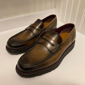 Bally Men’s Mid Brown Calf Brushed Penny Loafers
